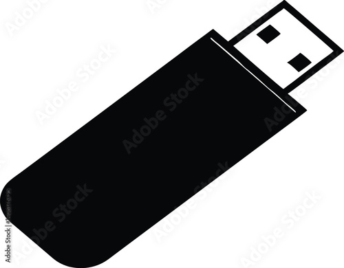 USB flash drive,usb flash drive black  simple vector illustration