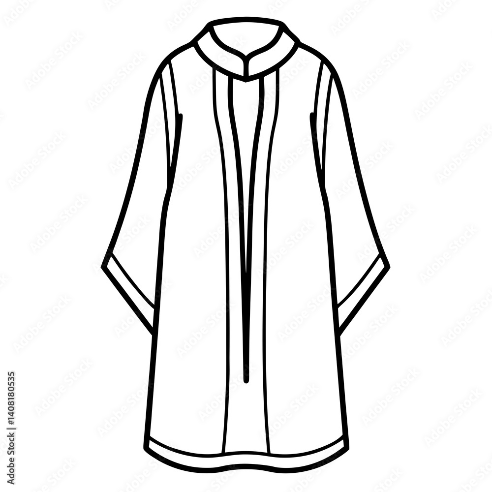 Minimal Kaftan Vector Illustration on White Background Minimal Kaftan Vector Illustration on White Background