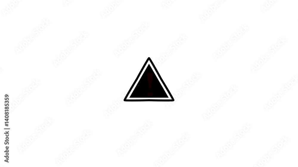 warning sign and danger icon animation. Triangle warning sign. warning sign and danger icon animation. Triangle warning sign.