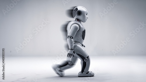 Sleek Robot Head Close-up