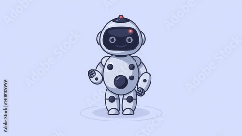 White Robot with Circular Patterns