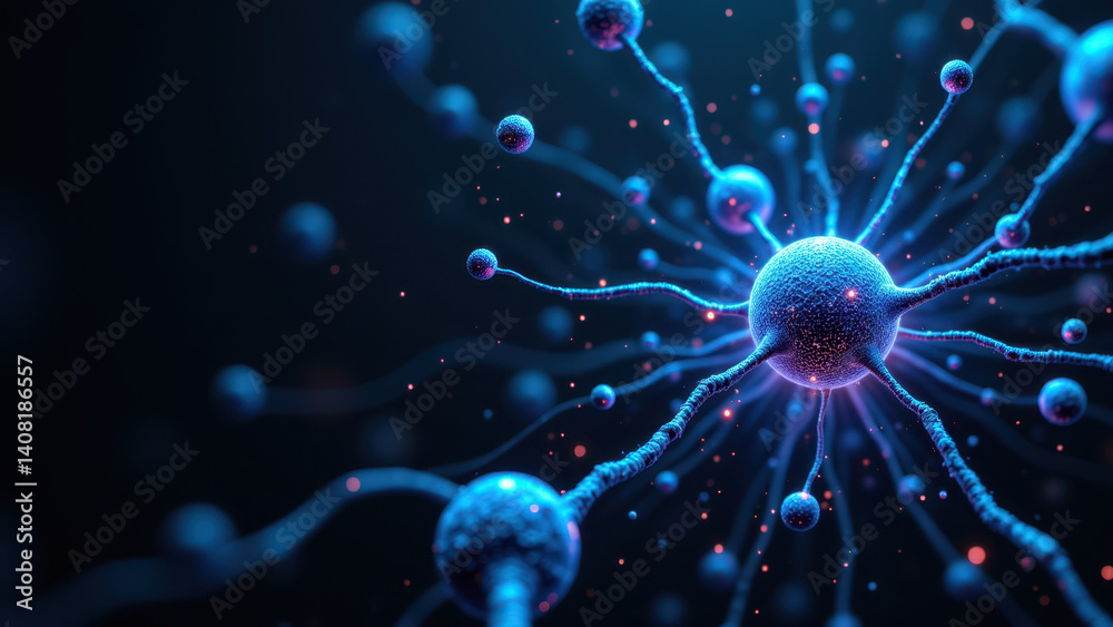 Obraz premium A molecular rendering of a GLP1 receptor with its ligand molecule.