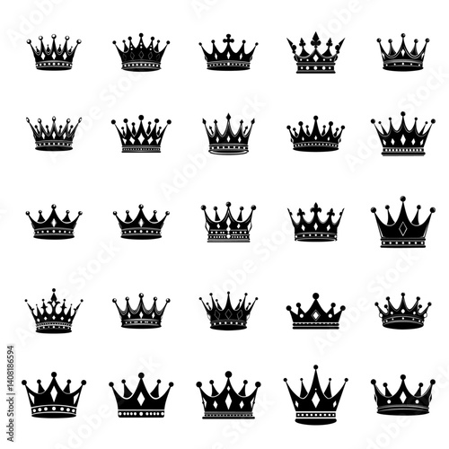 crown silhouette vector set photo,free download