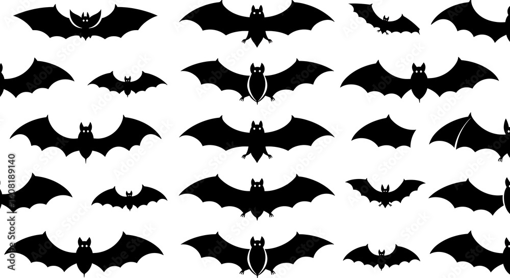 Fototapeta premium Night Flight: A Collection of Bat Silhouettes AI Generated