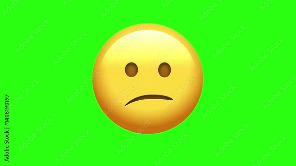 Confused Face Animated Emoji. Alpha channel, transparent background. 4K resolution loop animation. Confused Face Animated Emoji. Alpha channel, transparent background. 4K resolution loop animation.