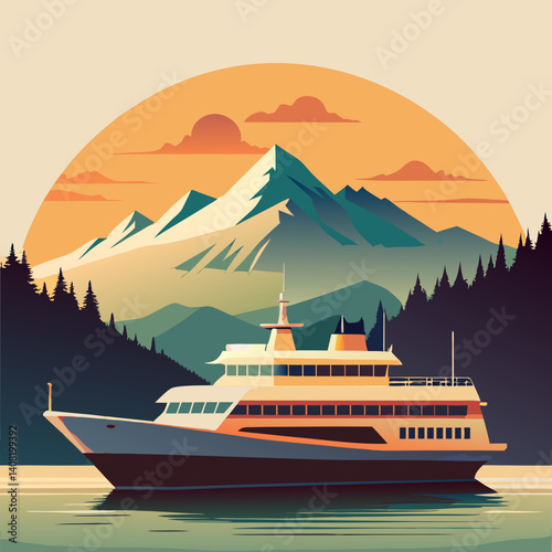 vector illustration of a boat