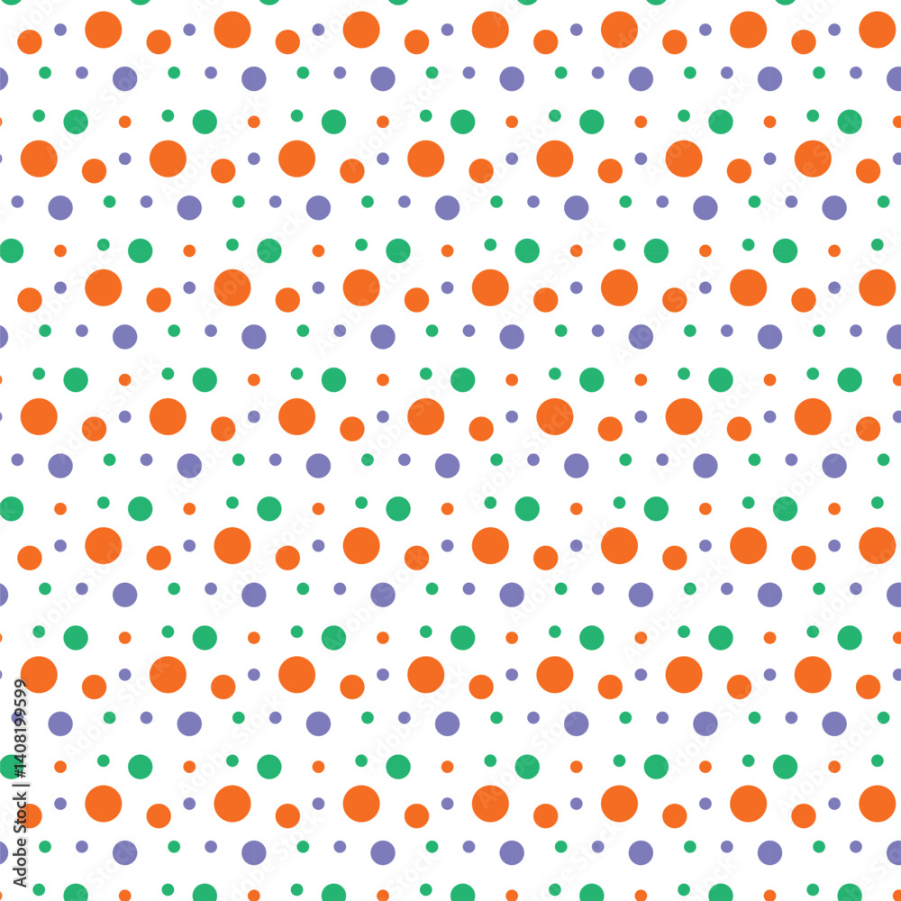Retro Polka Dot Multicolored Seamless Print Retro Polka Dot Multicolored Seamless Print