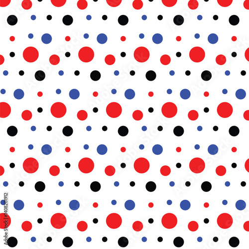 Trendy Colorful Polka Dot Seamless Background