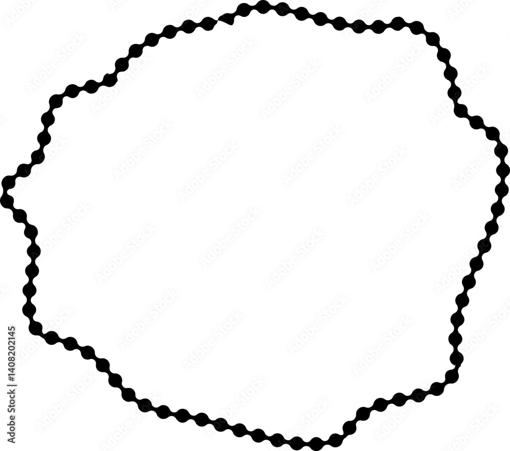 Abstract blobby path drawn with smooth black dotted lines forming a free-flowing trace. Abstract blobby path drawn with smooth black dotted lines forming a free-flowing trace.