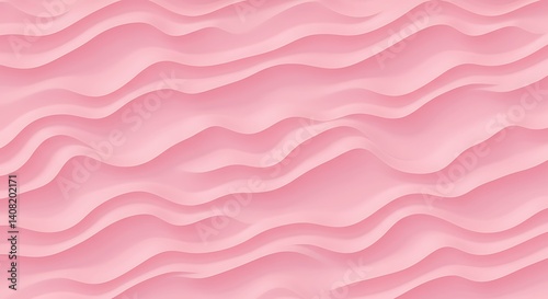 Blush Pink Waves: Soft 3D Render Texture AI Generated