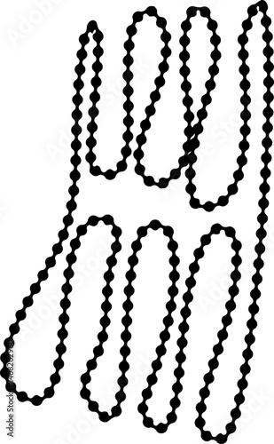 Fluid shape with dotted outline forming a broad wave-like blob with a flowing and irregular stroke.