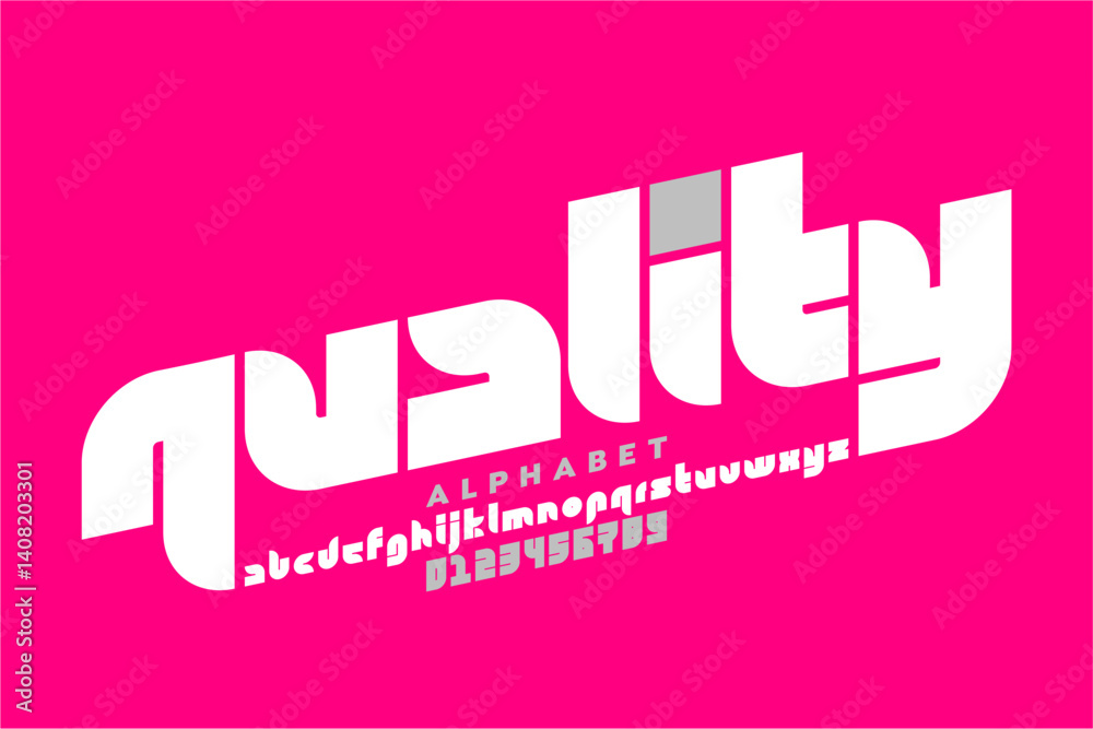 quality. Modern style lowercase font, alphabet letters and numbers vector illustration