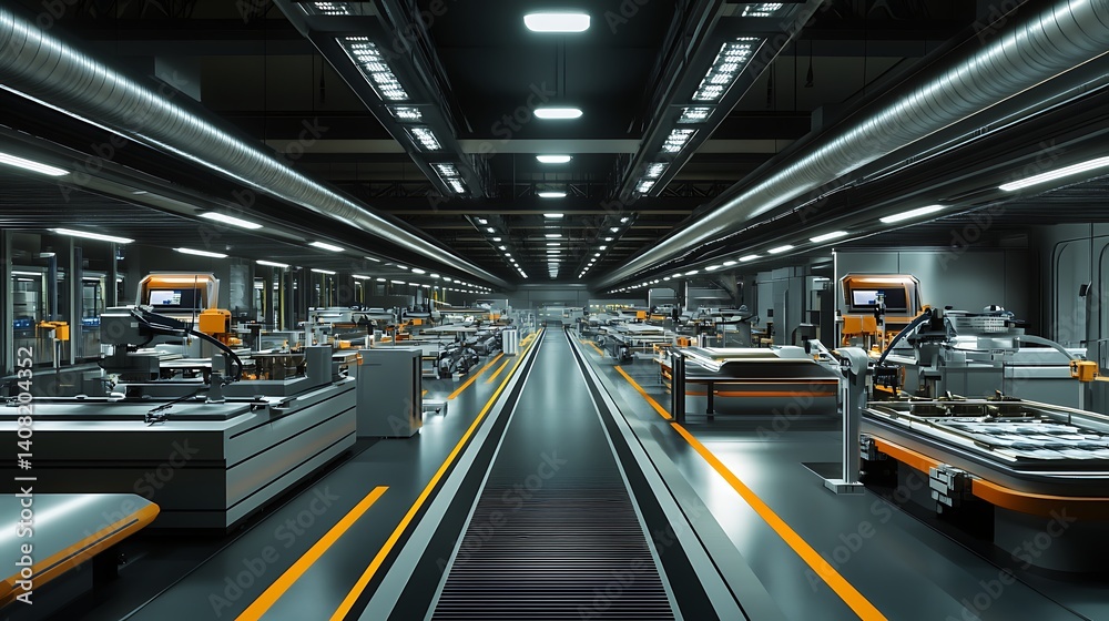 Advanced factory with robotic arms and fully automated production systems high resolution picture