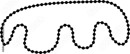 Ring-like shape composed of undulating dotted lines forming a closed wavy pattern with fluid structure.