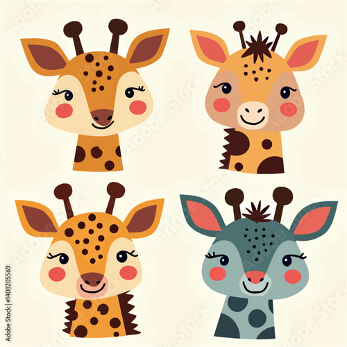 set of funny animals