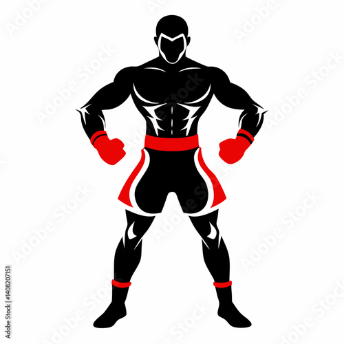 Wallpaper Mural Red athlete vector illustration sport silhouette Torontodigital.ca