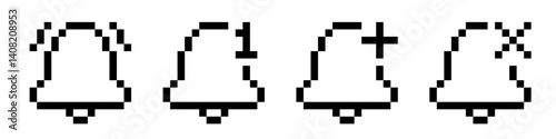 Notification bell icon pixel. Notification pixel