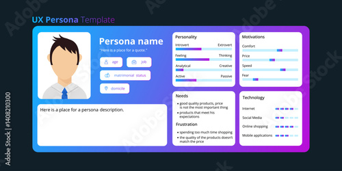 Gradient UX persona template.