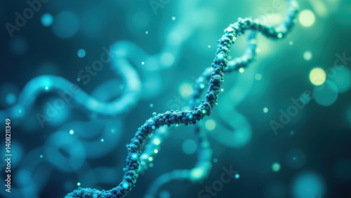 Stunning microscopic view of a single GLP1 molecule interacting with its receptor, illustrating the intricate biochemistry involved in glucose metabolism and insulin secretion.