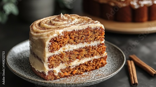 Wallpaper Mural Delicious carrot cake and erythritol swirl on a decorative saucer Torontodigital.ca