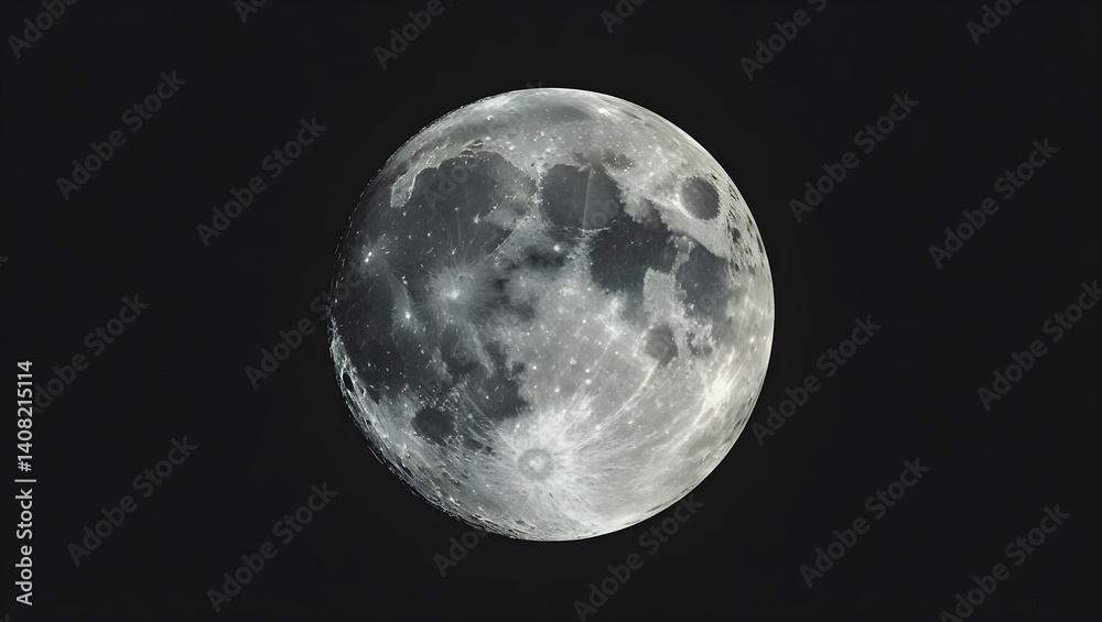 Naklejka premium Moon background / The Moon is an astronomical body that orbits planet Earth