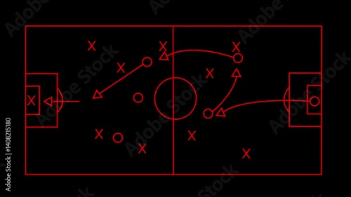 Animation of football game plan on blackboard Soccer or football game strategy plan. Vector illustration. Sport infographics element. Vector ...