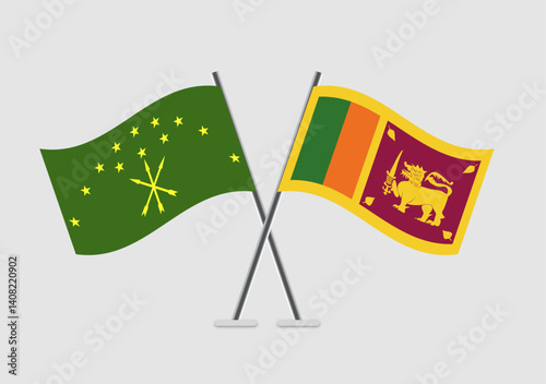Adygea and Sri Lanka vector flags styled in ceremonial layout
