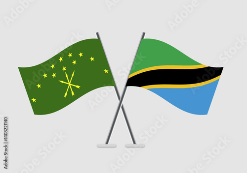 Adygea and Tanzania vector flags for public event concepts