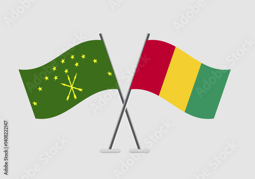 Adygea and Guinea vector flags artwork with cultural context