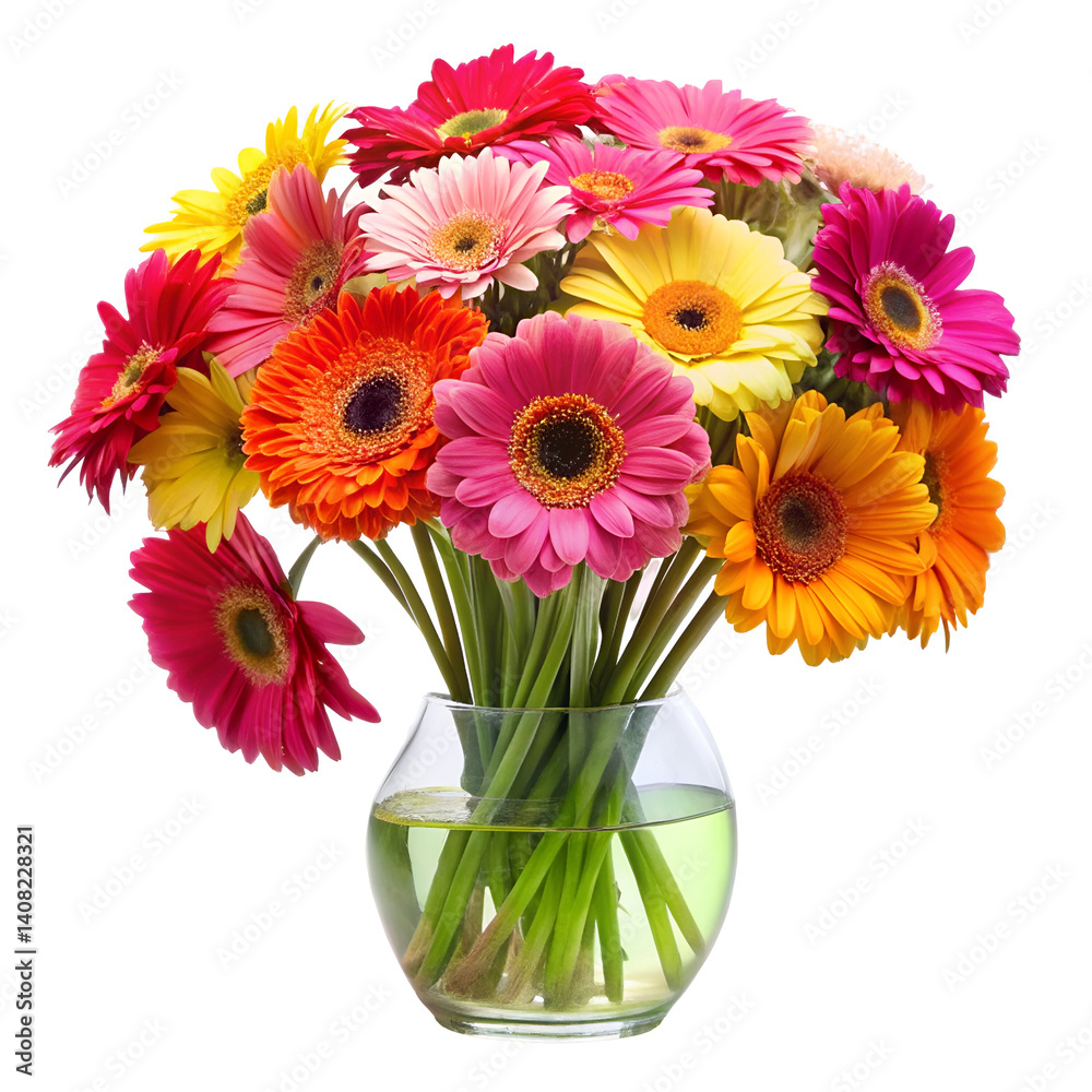 Fototapeta premium colorful gerber flowers in vase