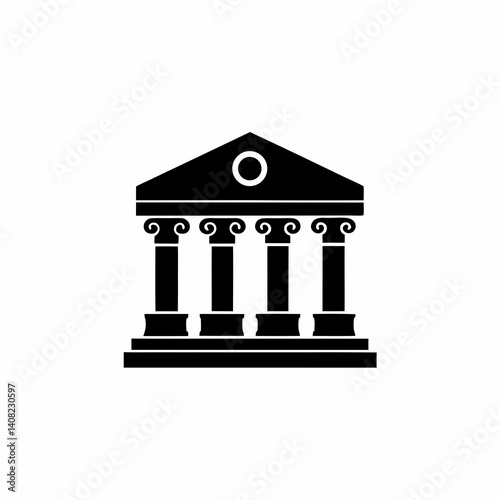 creative details Greek Temple Icon Vector Illustration