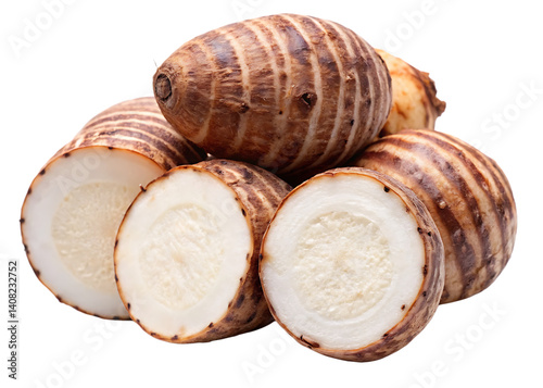 sweet taro root isolated on white background PNG