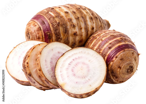 sweet taro root isolated on white background PNG