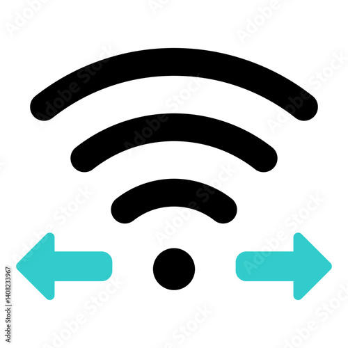 Wi-Fi and Data Transfer Glyph Dual Tone Icon