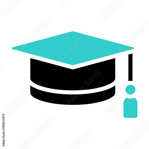 Graduation Cap Education Glyph Dual Tone Icon