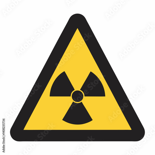 Warning triangle radioactive sign Vector illustration 