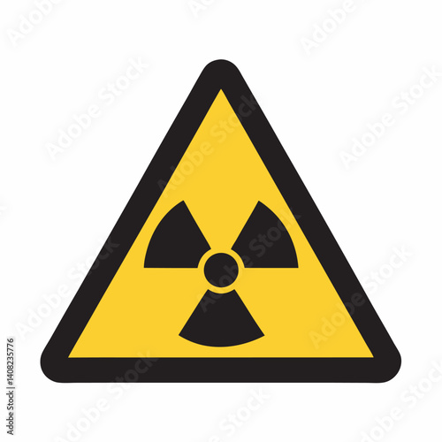 Warning triangle radioactive sign Vector illustration 