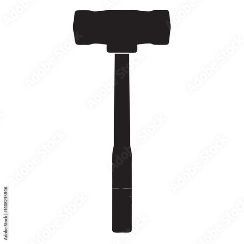 A silhouette of a hammer illustration