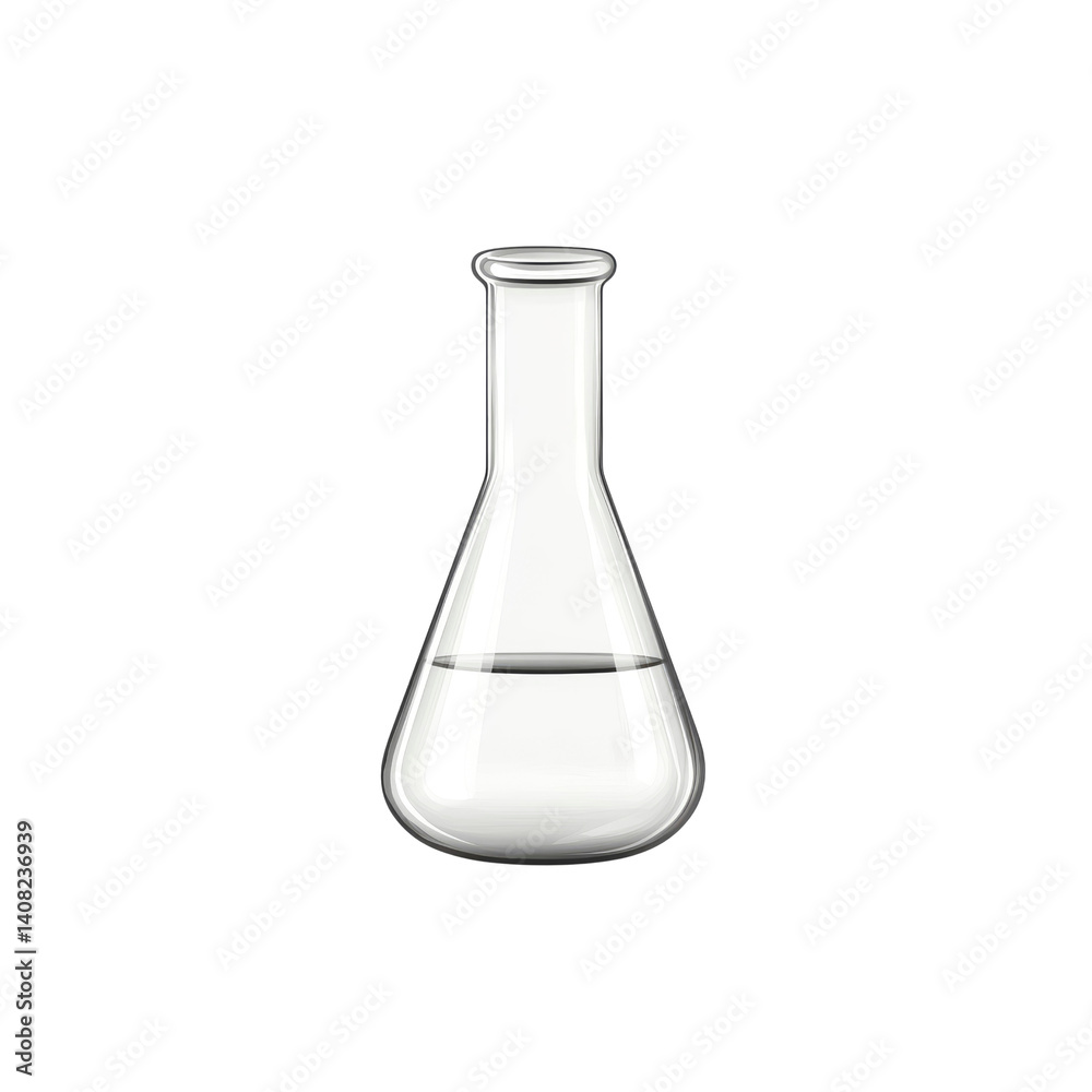 Erlenmeyer Flask with Liquid - Scientific Experiment Concept Erlenmeyer Flask with Liquid - Scientific Experiment Concept