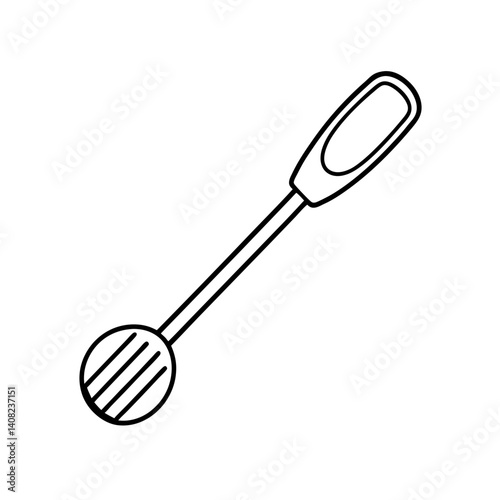 kitchen tools slotted spoon  icon isolated on white background