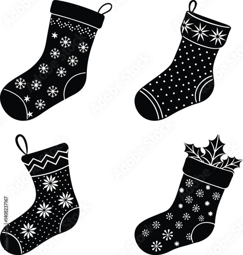 Christmas Stocking Silhouette vector