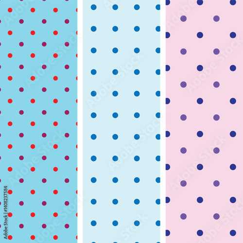 collection of large polka dot seamless pattern design