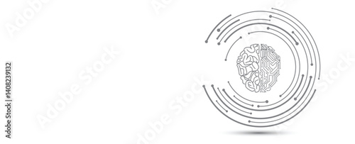 Artificial intelligence brain  and human mind abstract concept