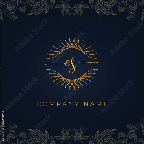 Elegant luxury letter CS logo.