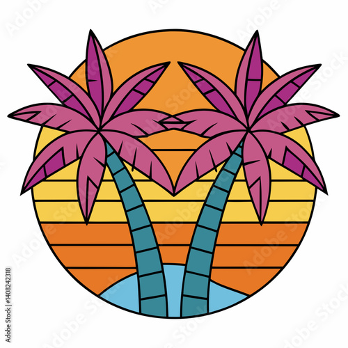 tropical island with palm trees