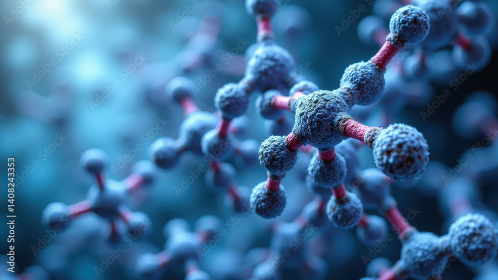 GLP1 molecule structure, 3D rendering of Glucagon-like peptide-1 with high resolution GLP1 molecule structure, 3D rendering of Glucagon-like peptide-1 with high resolution