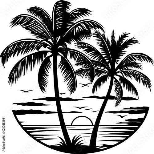 silhouette of palm tree