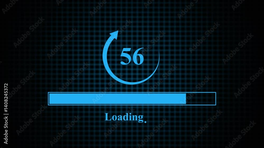 Loading Bar Progress Animation HUD hi-tech loading screen or countdown ...