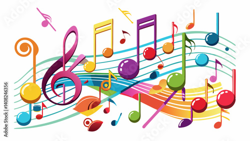 Music notes icon. Musical key signs. Vector symbols on white background.