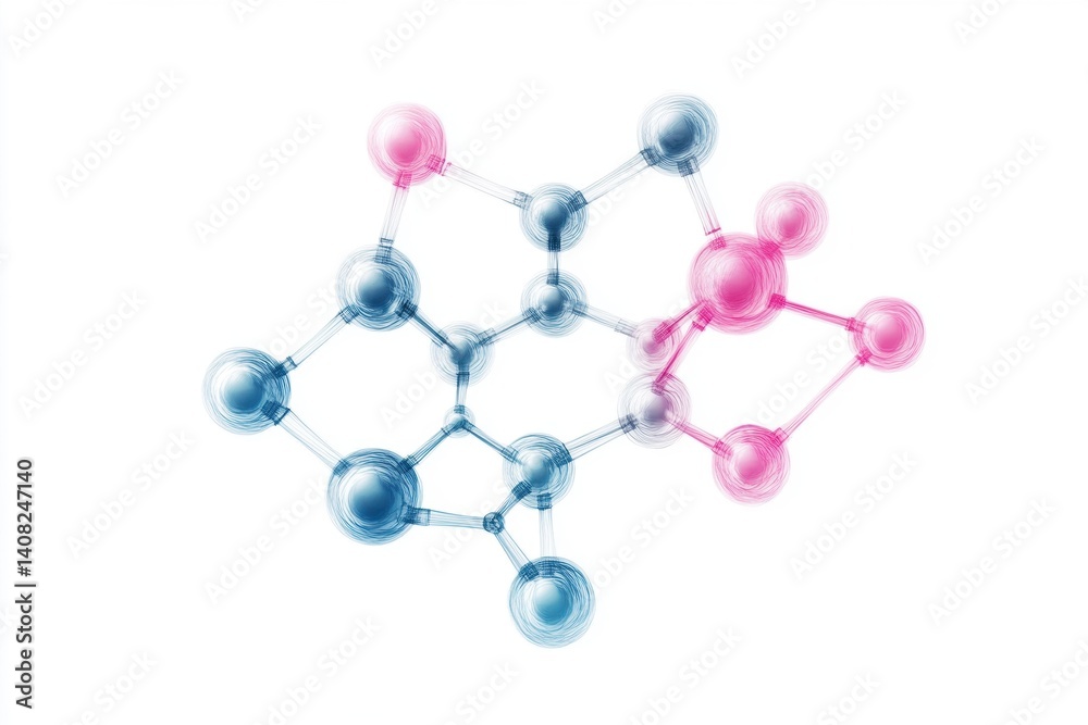 Molecular structure showing bonding connections between atoms forming chemical compound Molecular structure showing bonding connections between atoms forming chemical compound
